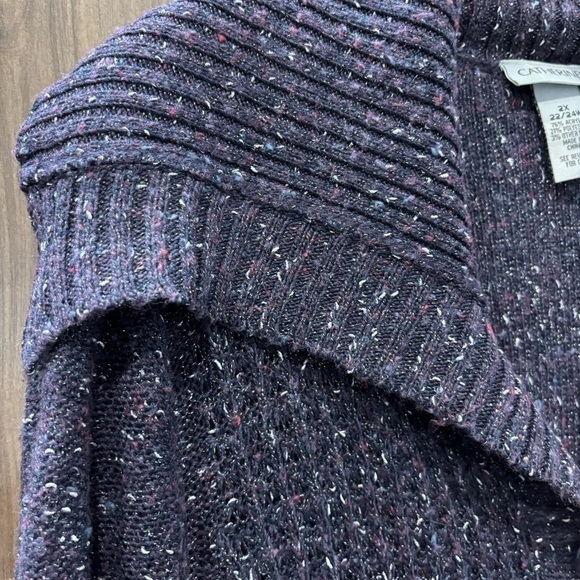 Catherines 2X Sweater Cardigan Button front purple Mid Length - Picture 3 of 9